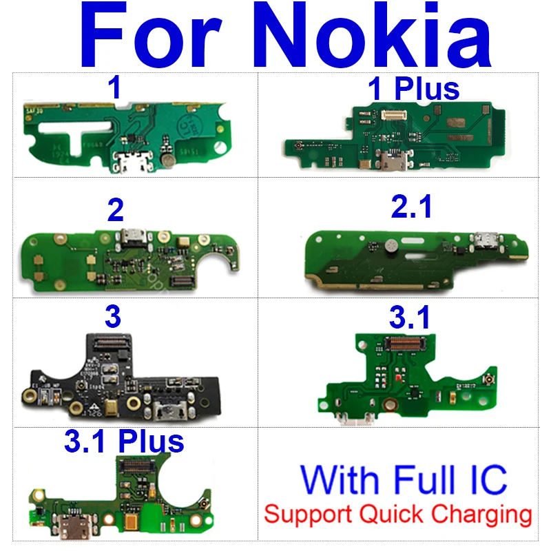USB Şarj Dock Kurulu İçin Nokia 1 2 2.1 3 3.1 1 Artı 3.1 Artı USB Şarj Jakı Şarj Fişi Kurulu Mikrofon ile Onarım Parçaları