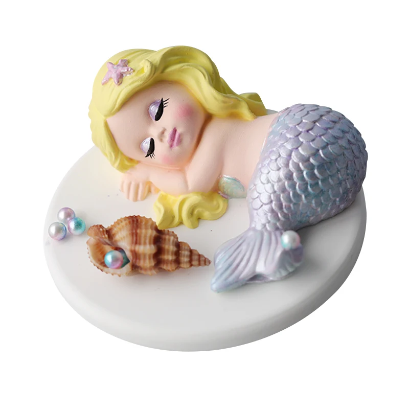 Uyku Mermaid silikon kalıp Araba Dekorasyon Aroma Alçı Kalıp DIY Malzeme Sabun Kalıp Fondan kek Kalıp Kek Dekorasyon araçları