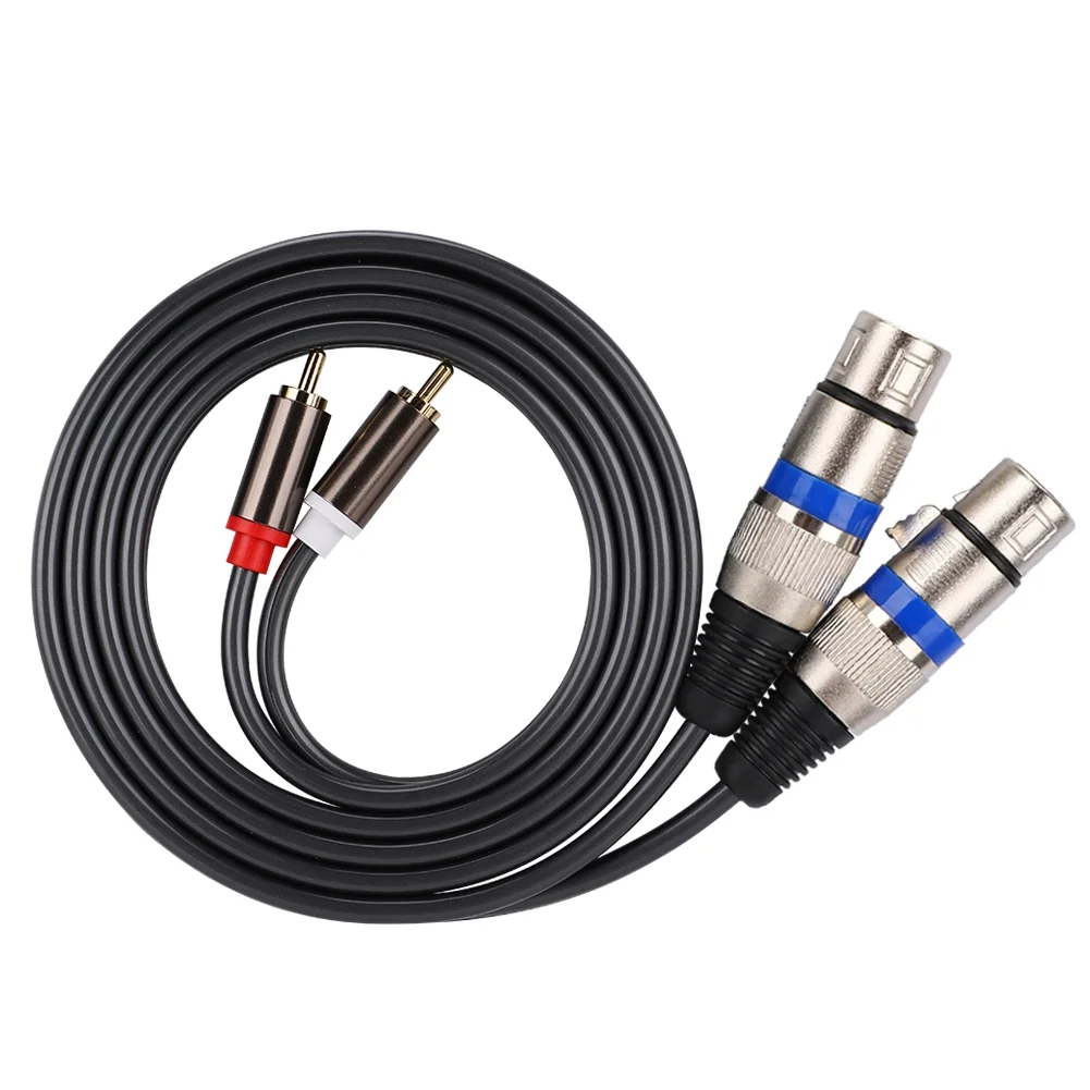 Çift Erkek Çift XLR Dişi Ses Adaptörü Kablosu Yama Kablosu Çift sıralı PVC Tel