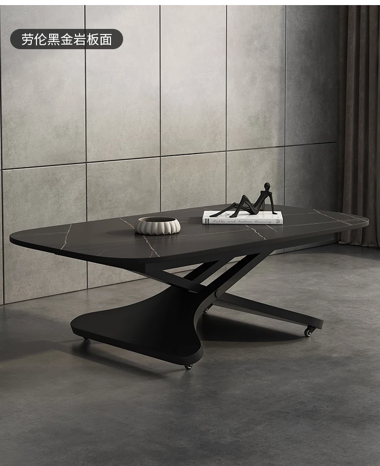 Çift kullanımlı ev küçük oturma odası çay masası İtalyan minimalist çok fonksiyonlu kaya plaka kaldırma çay masası
