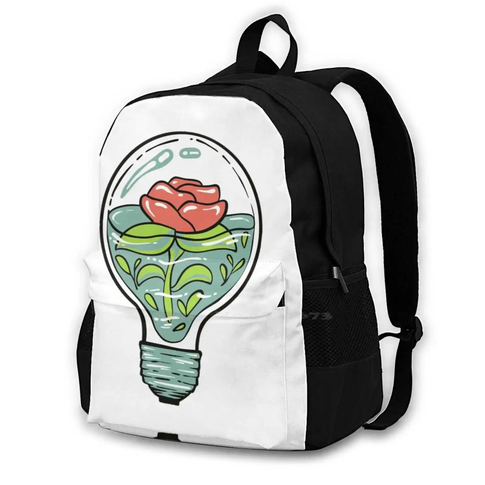 Çiçek Bir Ampul moda çantalar dizüstü bilgisayar seyahat sırt Çantası Cam Kaplumbağa Kabuğu Küre Dairesel Su Etli Pürüzsüz Çiçek Doğal