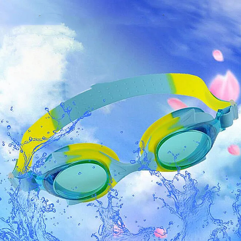 Çocuk yüzme gözlükleri Renkli Gözlük Çocuklar Anti Sis UV Koruma Yaz Havuzu Eğitim Maskesi Göz Aşınma
