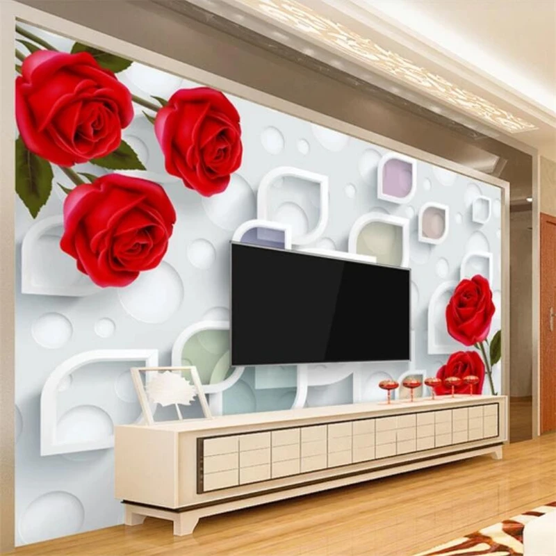 Özel Duvar Kağıdı Moda Gül Çiçek Duvar Basit Üç Boyutlu 3D Oturma Odası Yatak Odası TV Arka Plan Duvar Ev Dekor Behang