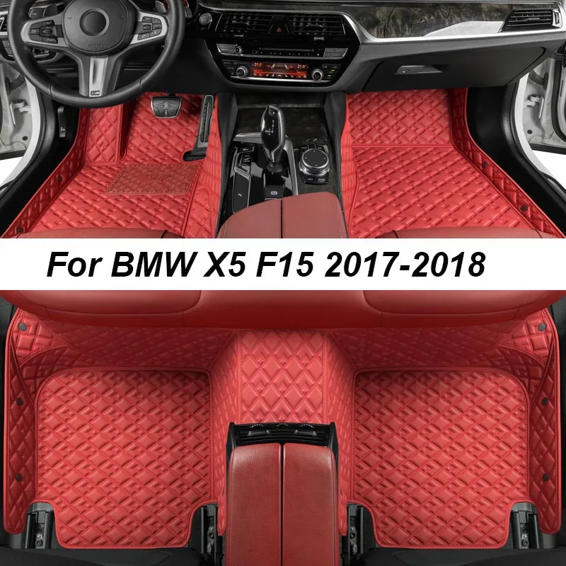 Özel Lüks Paspaslar BMW X5 F15 2017-2018 Kırışıklık YOK araba paspasları Aksesuarları İç Yedek Parçalar Tam Set